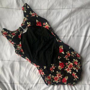 Luckyleo Floral Open Back Leotard Size S